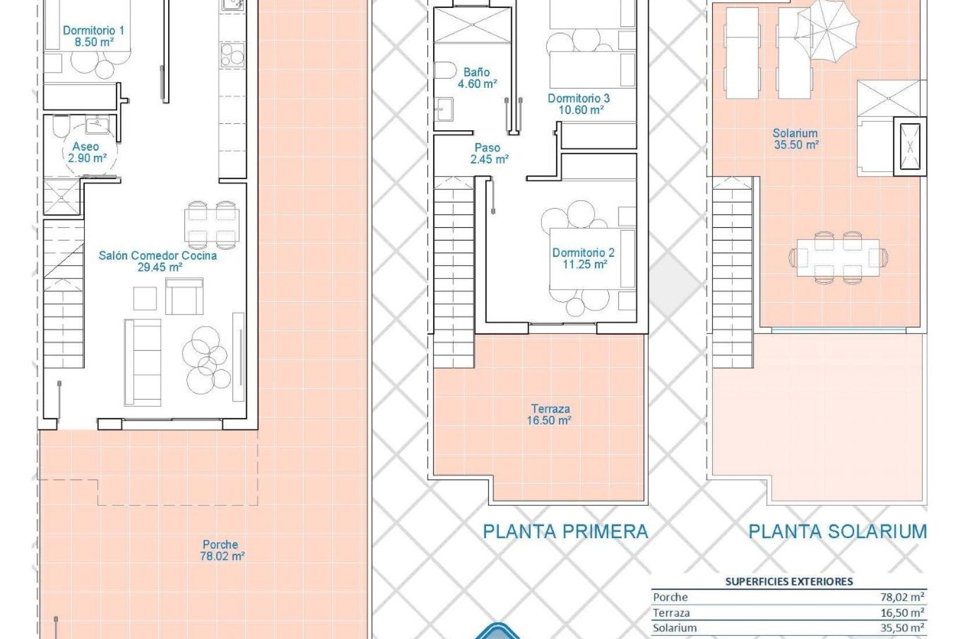 New Build - Terraced house / Townhouse - Pilar de la Horadada - Lo Monte