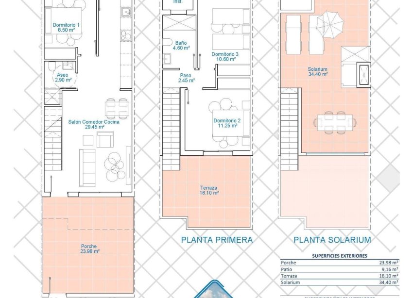 New Build - Terraced house / Townhouse - Pilar de la Horadada - Lo Monte