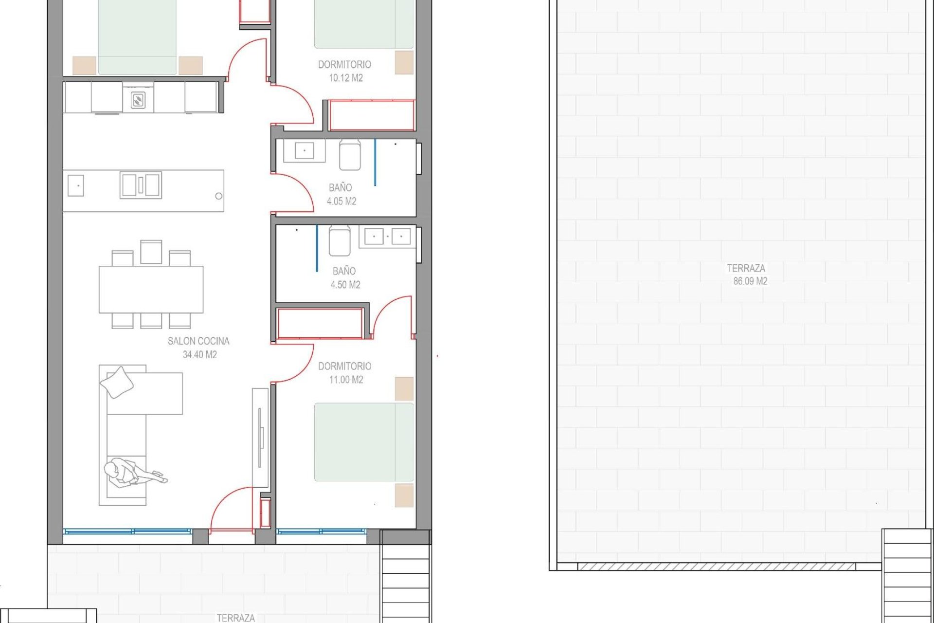 New Build - Terraced house / Townhouse - Pilar de la Horadada - Parque del Mediterraneo