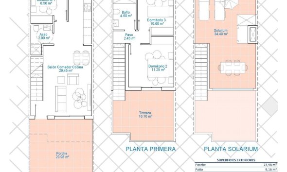 New Build - Terraced house / Townhouse - Pilar de la Horadada - Lo Monte